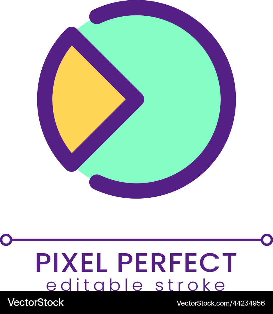 Segment chart pixel perfect rgb color ui icon Vector Image