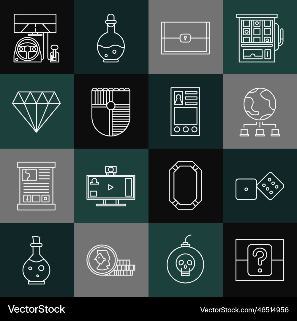 Set line mystery or random box game dice Set line mystery or random box game dice vector image