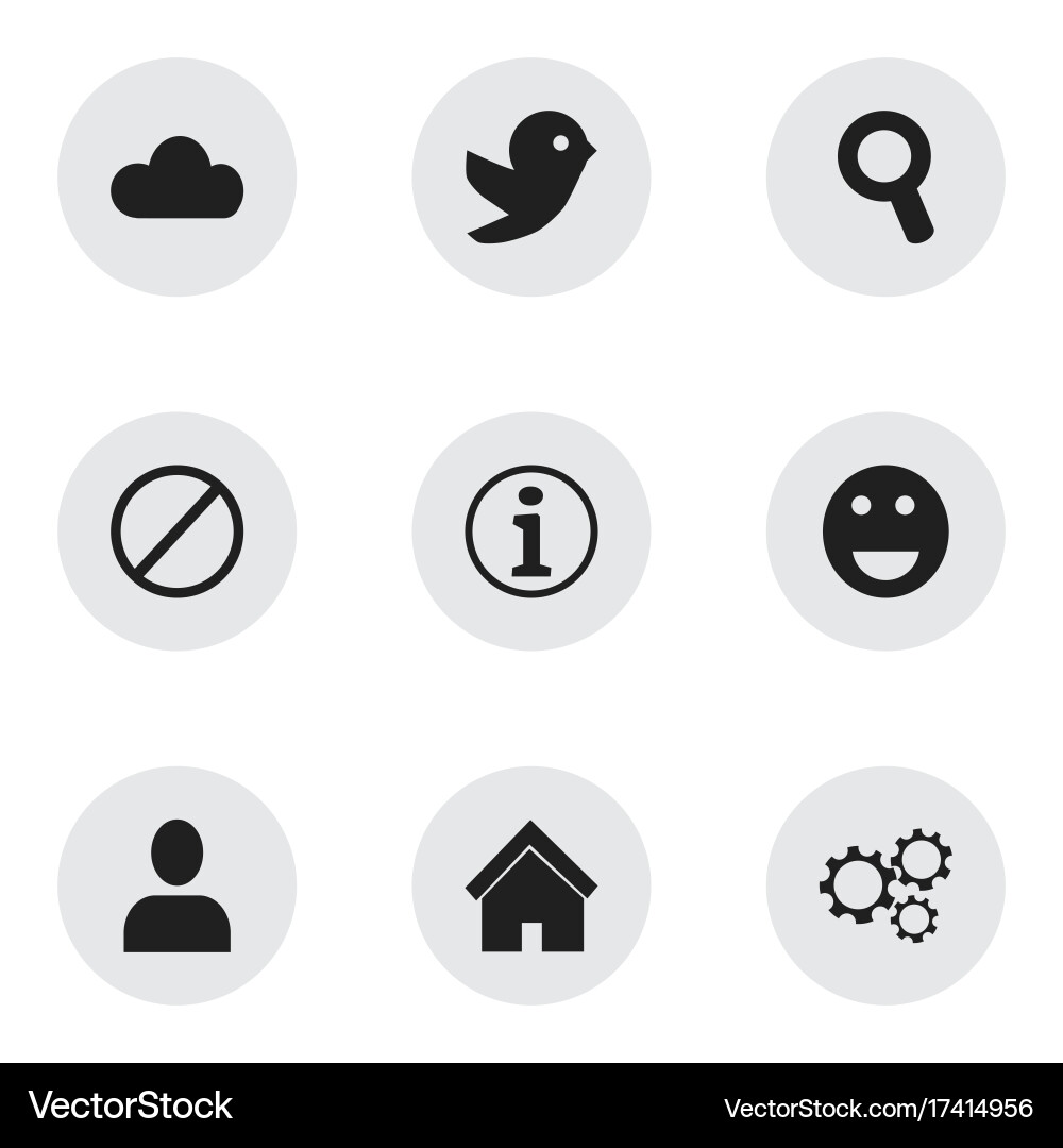 Set of 9 editable web icons includes symbols Vector Image