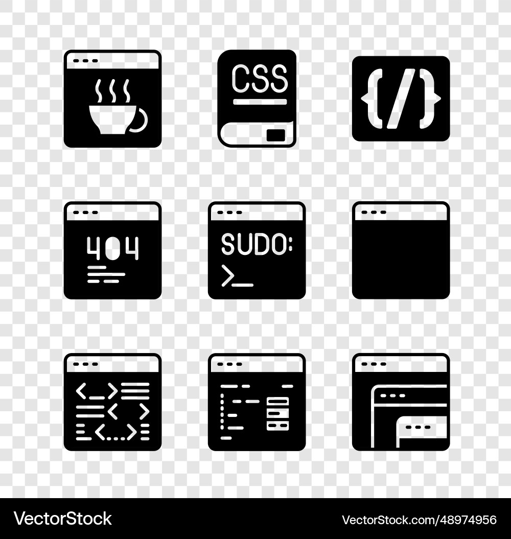 Set software books about programming vector image