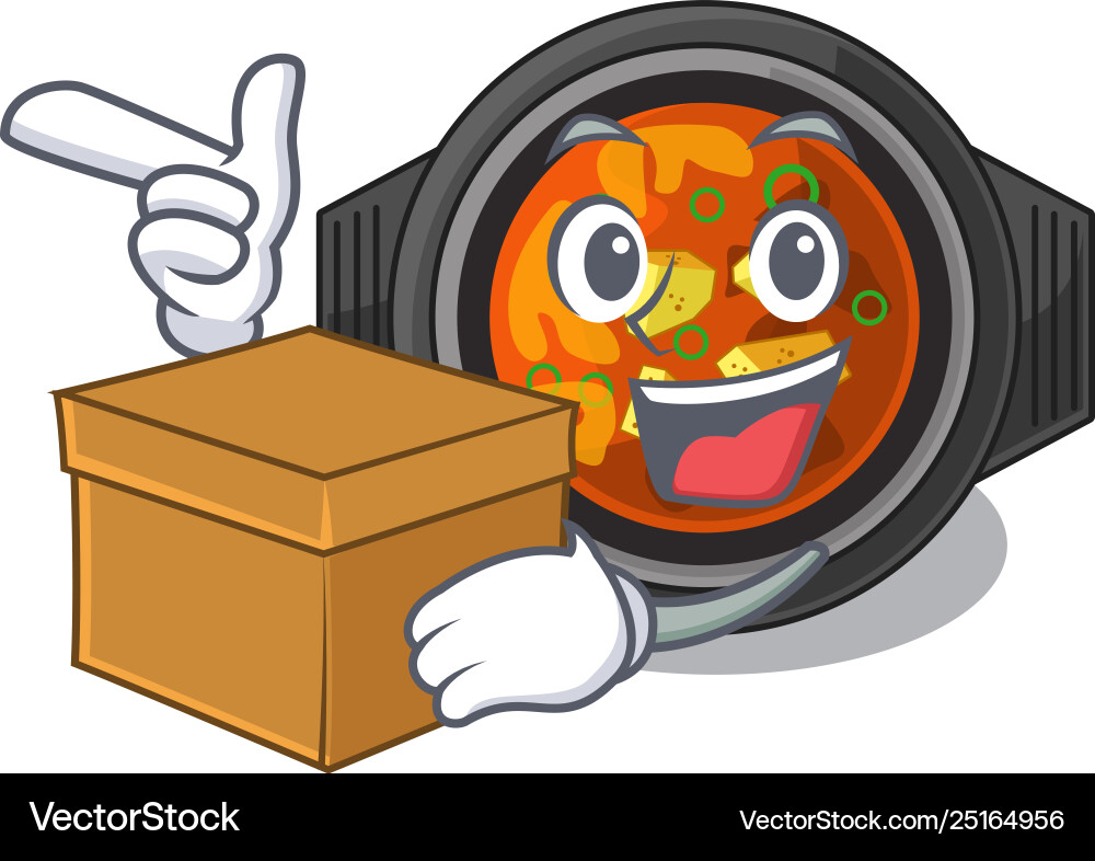 With box kimchi tighe isolated in character Vector Image