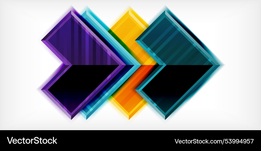 Arrow symbols created with 3d effects and line Vector Image