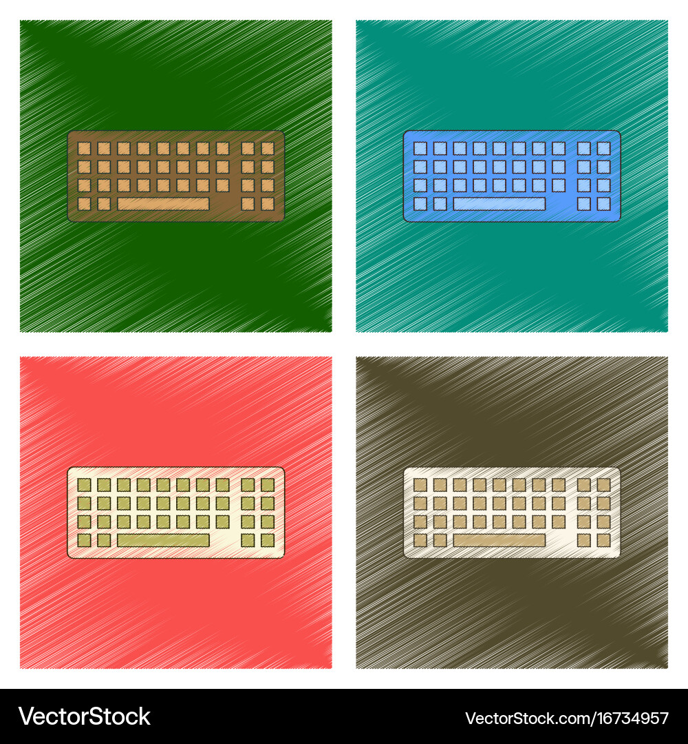 Assembly flat shading style icon computer keyboard vector image