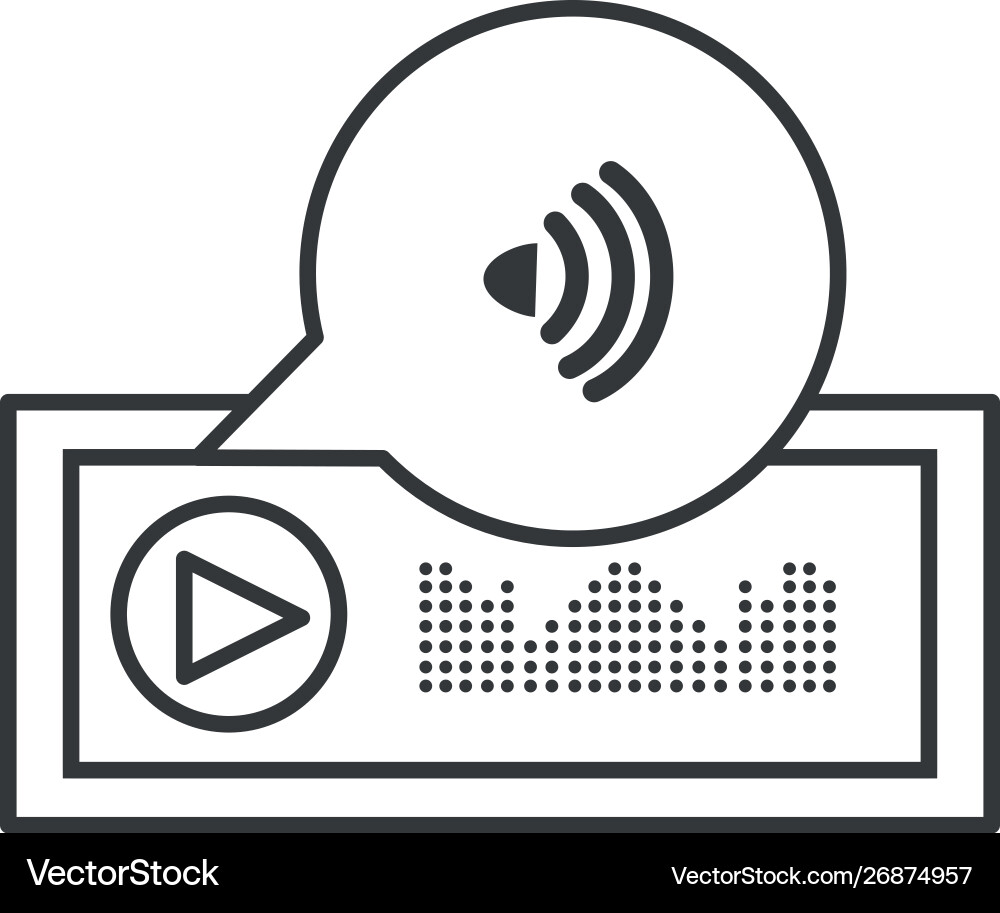 Audio player display with sound graphic vector image