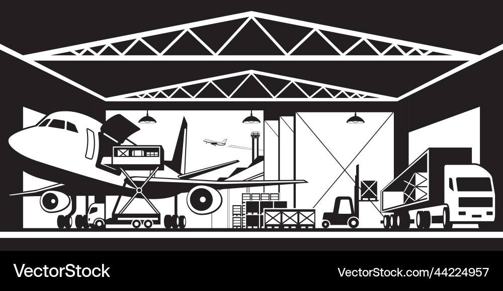 Cargo terminal building at airport vector image