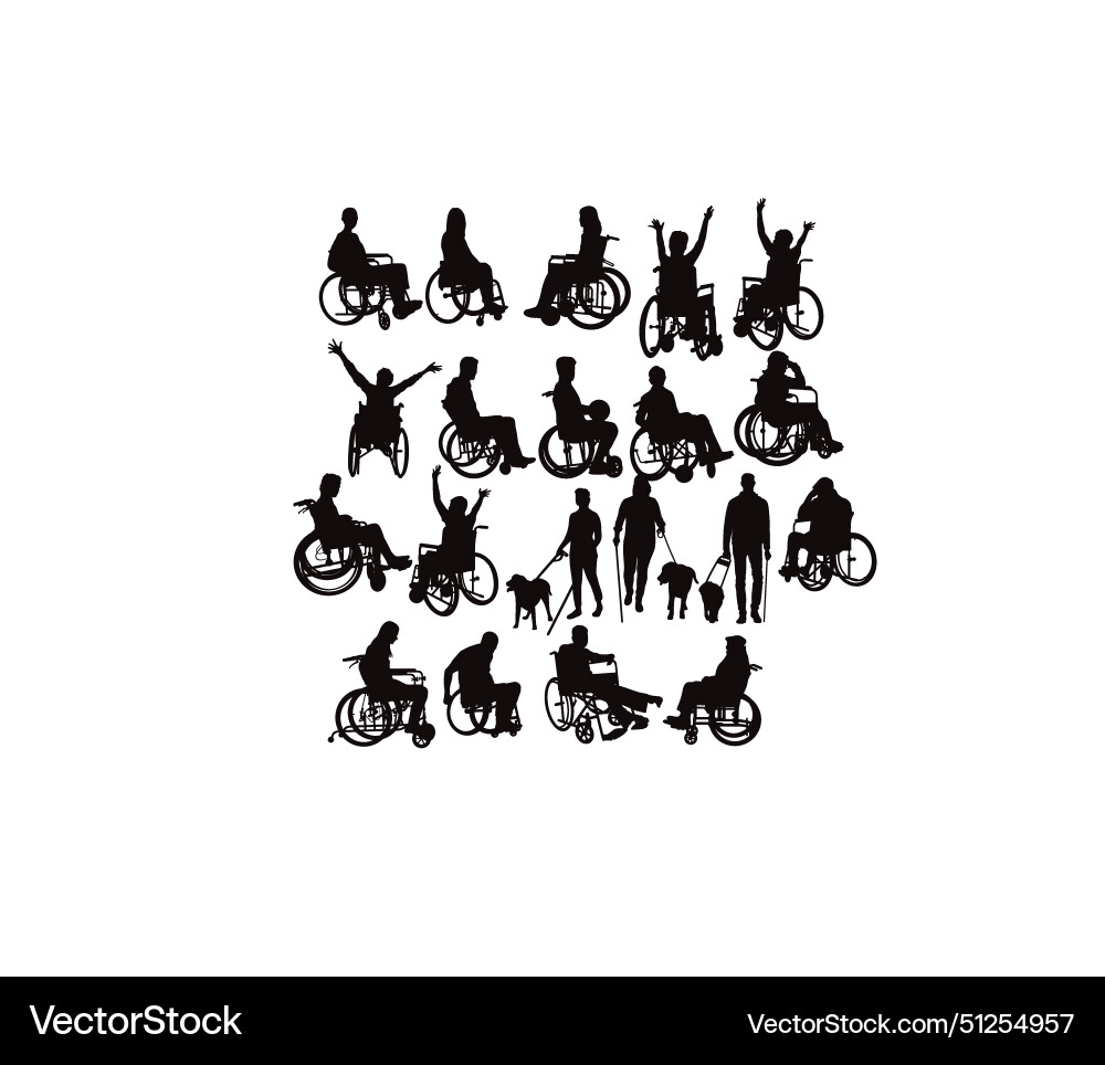 Disbled Vector Disabled activity silhouettes Royalty Free Vector Image