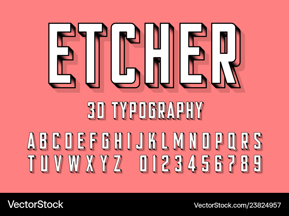Engraved Font Collection Vector Image