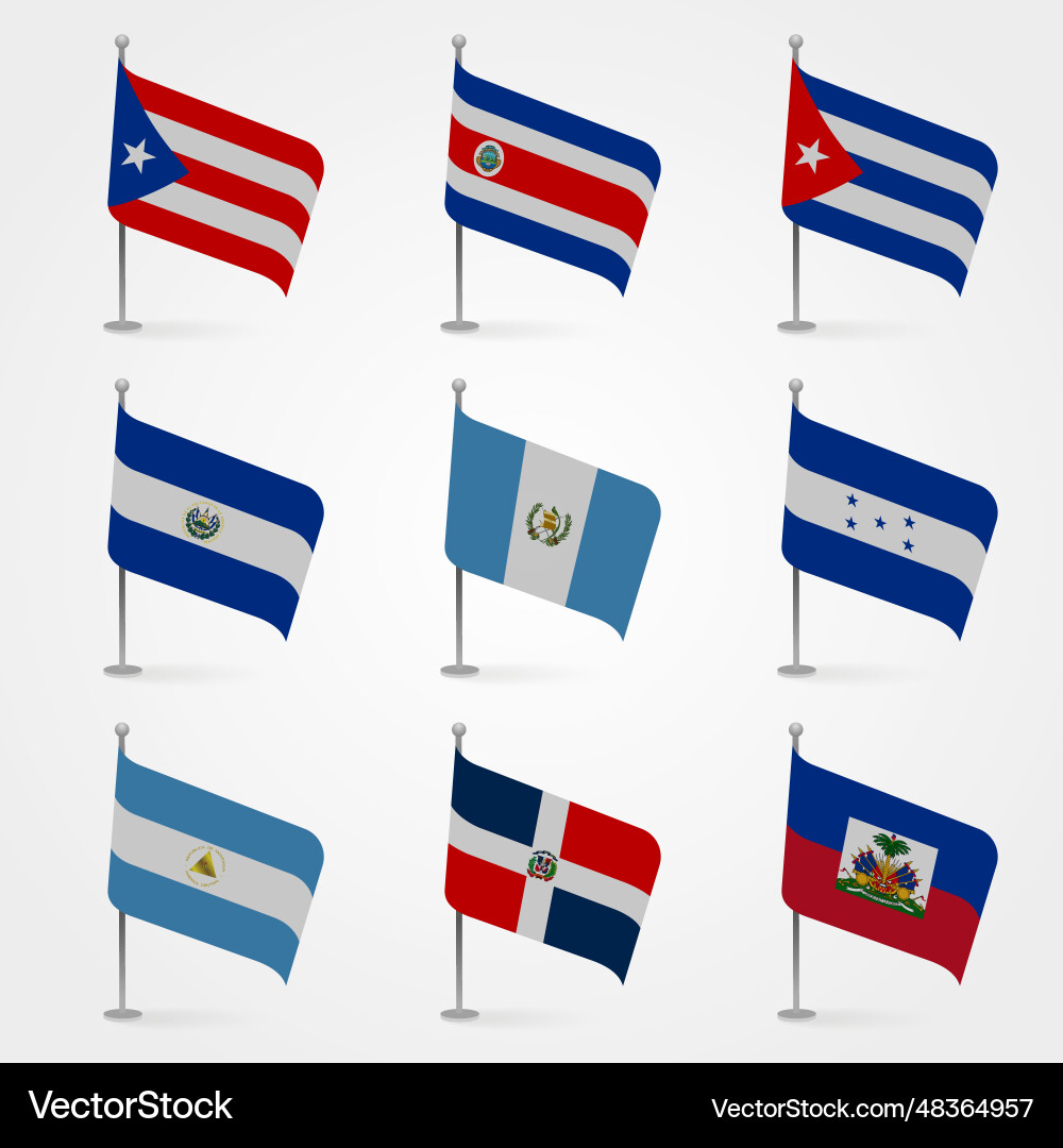 Gradient latam flags isolated on white background Vector Image
