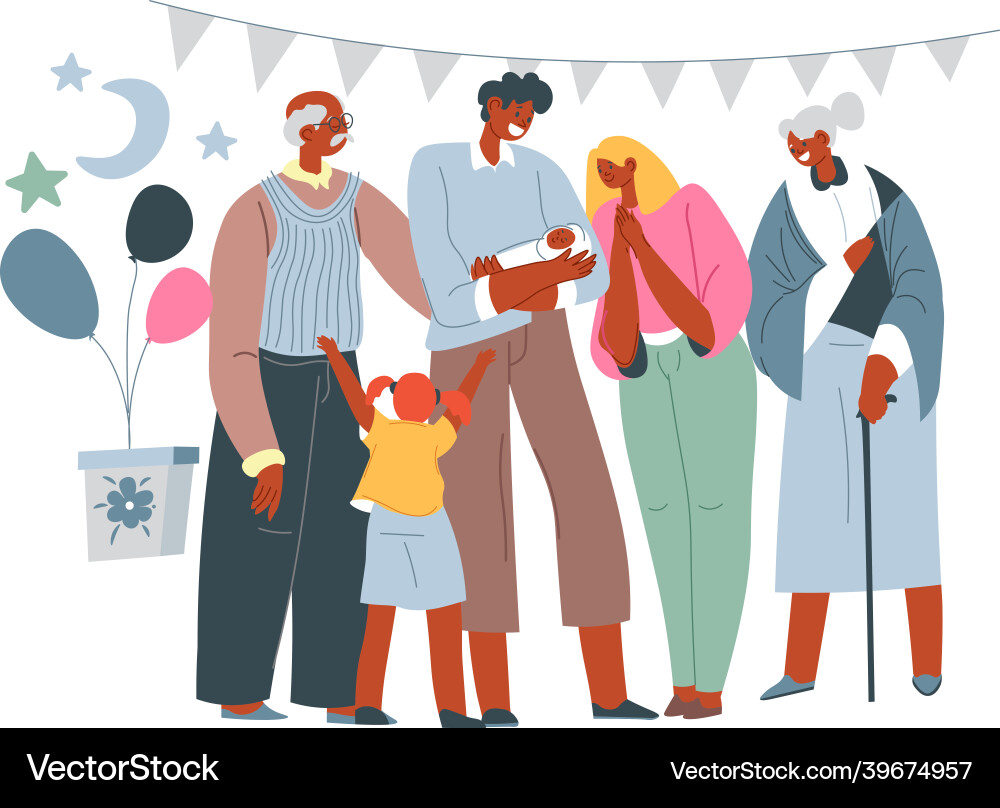 Neugeborene Kindergeburtstag Eltern und Familienurlaub Neugeborene Kindergeburtstag Eltern und Familienurlaub vektorbild