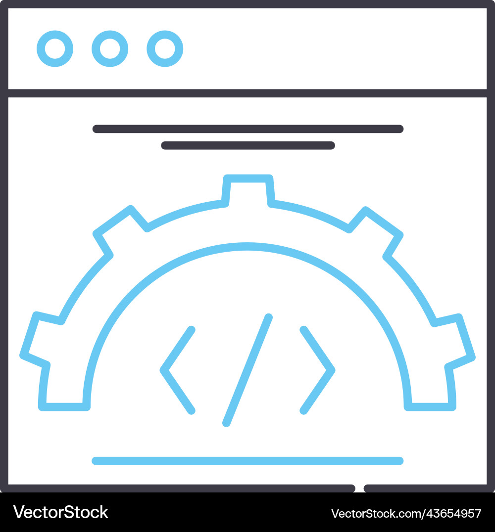Programming line icon outline symbol Programming line icon outline symbol Vector Image