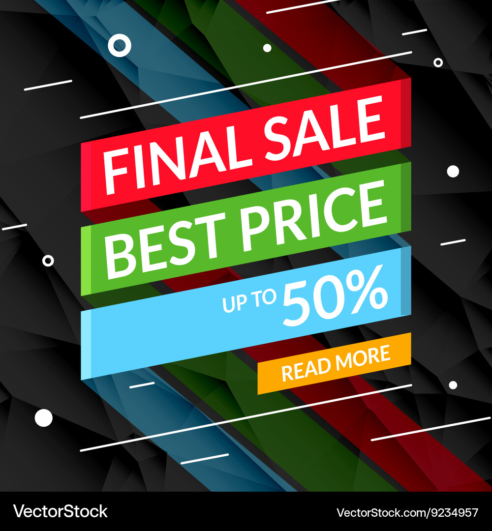 Sale Promotion Poster - Ribbon Text Vector Image