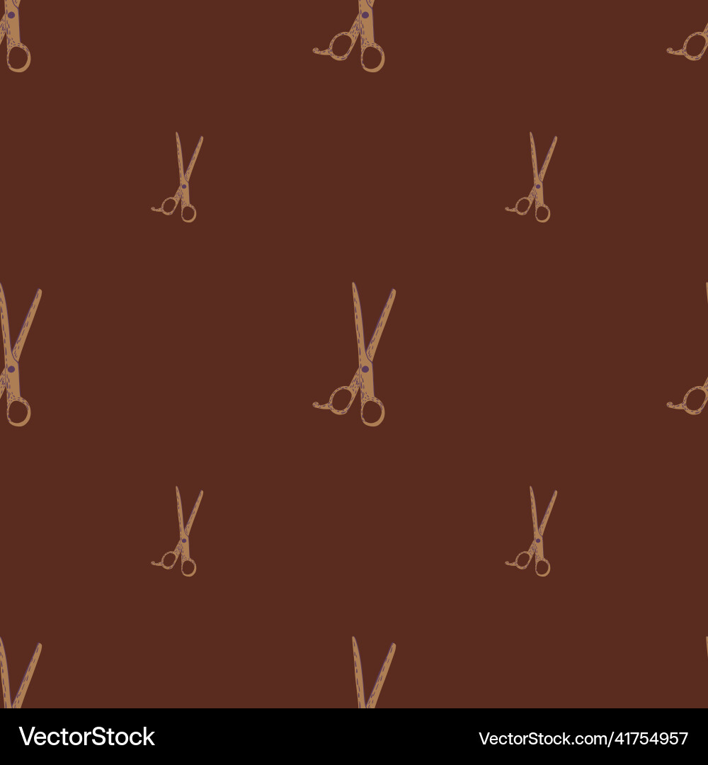Scissors seamless pattern retro salon background Vector Image
