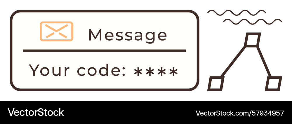 Secure code message notification with verification Secure code message notification with verification vector image