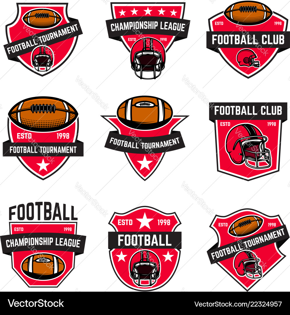 Set amerikanischer Fußball Embleme Design Element Set amerikanischer Fußball Embleme Design Element vektorbild