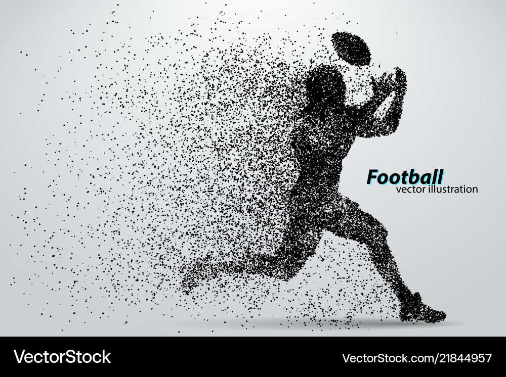 Silhouette eines Fußballspielers aus Teilchen Silhouette eines Fußballspielers aus Teilchen vektorbild