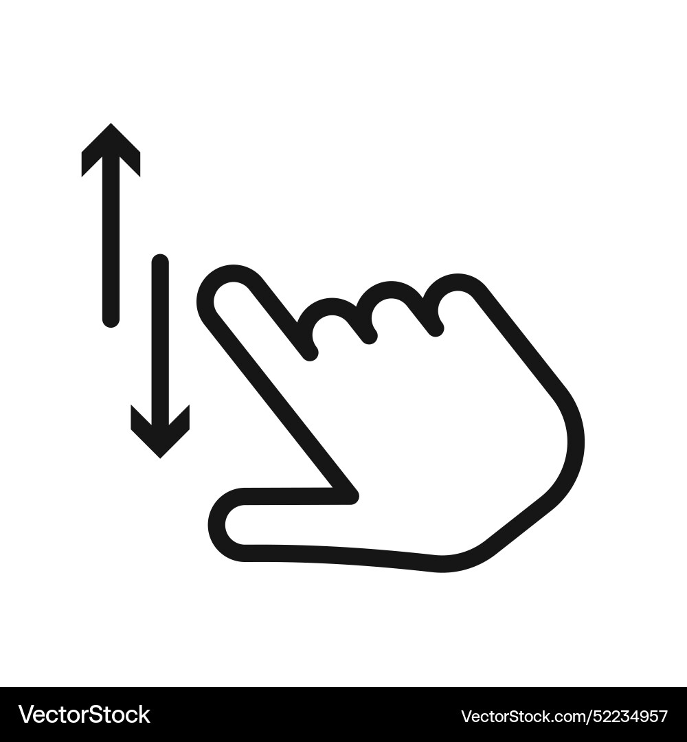 Swipe up and down icon black line art logo Vector Image