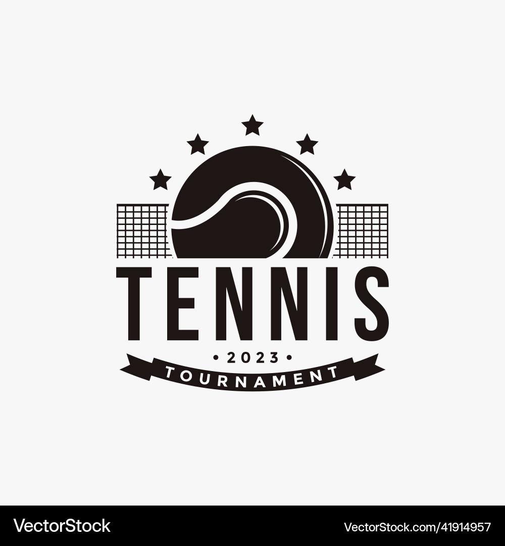 Vintage Tennis Club Logo vektorbild