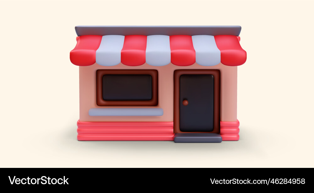 3d realistic colour store with shadow isolated 3d realistic colour store with shadow isolated vector image