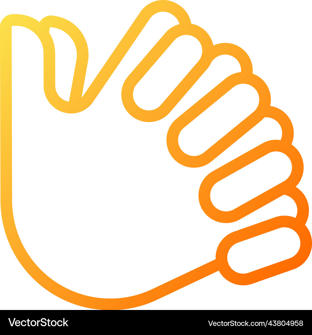 Clasped hands pixel perfect gradient linear icon vector image