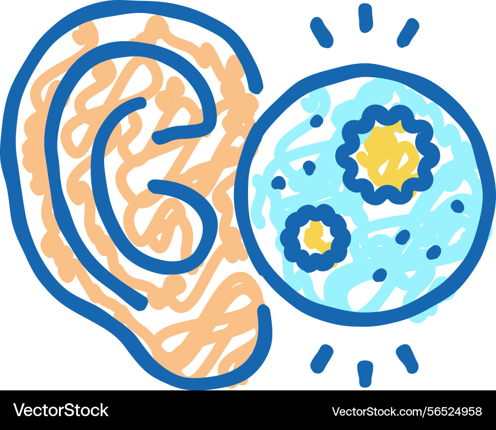 Ear infection icon doodle Royalty Free Vector Image