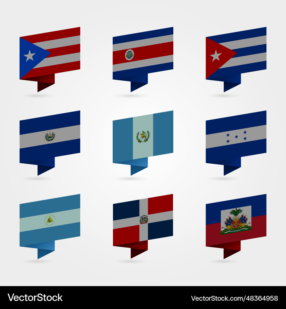 Gradient latam flags isolated on white background Vector Image