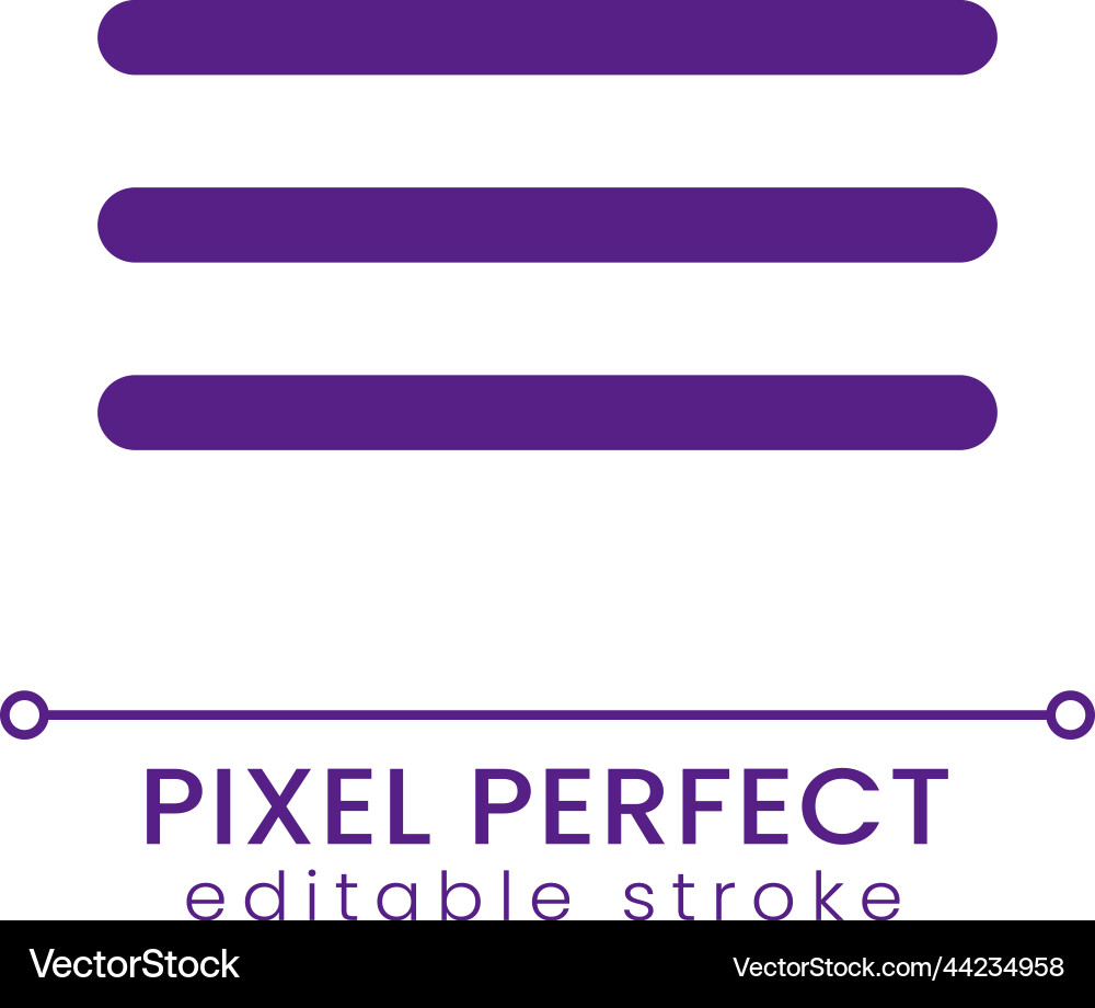 Hamburger menu button pixel perfect rgb color ui Hamburger menu button pixel perfect rgb color ui vector image