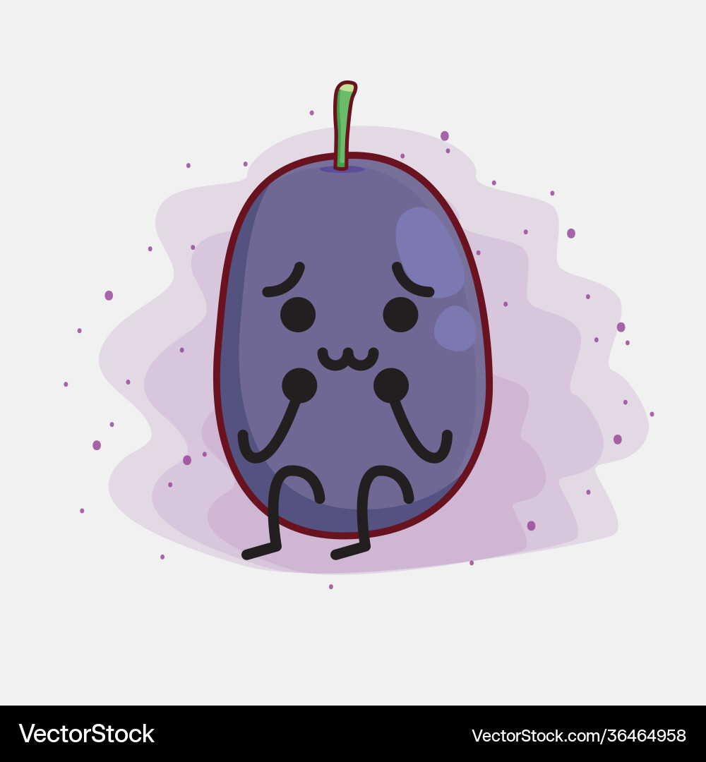 Java plum fruit cute character with simple face vector image