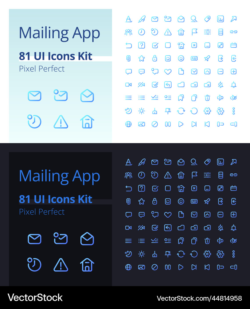 Mailing app pixel perfect gradient linear ui Vector Image