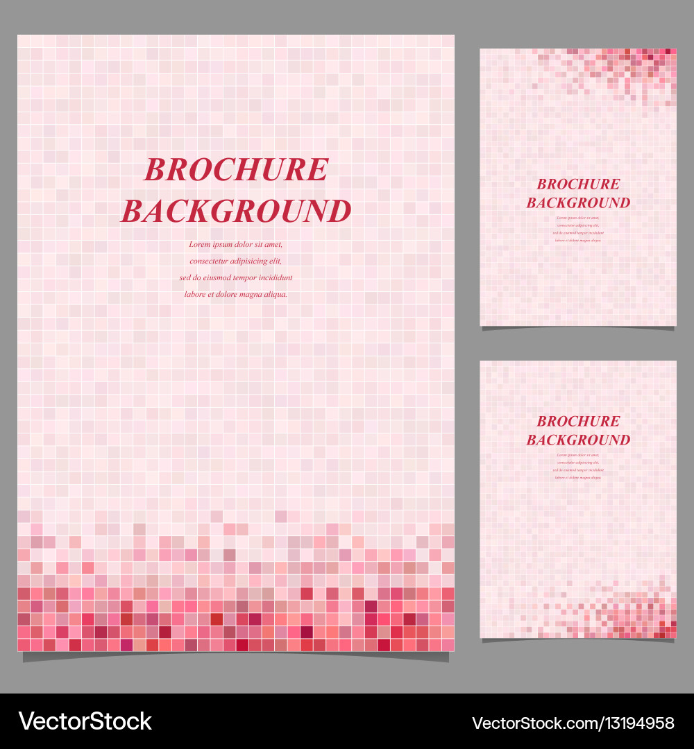Modern square pattern brochure background set Vector Image