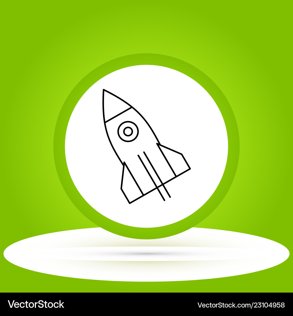 Rocket icon in creative design with elements vector image