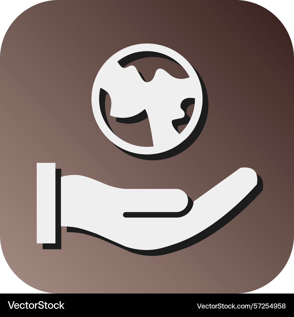 Save the planet glyph gradient background icon Vector Image