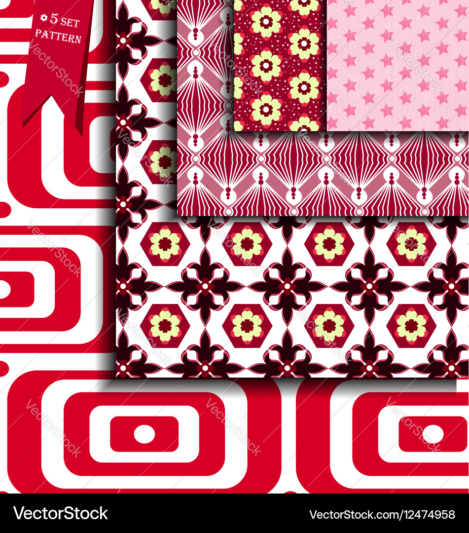 Set retro colorful geometric patterns Vector Image