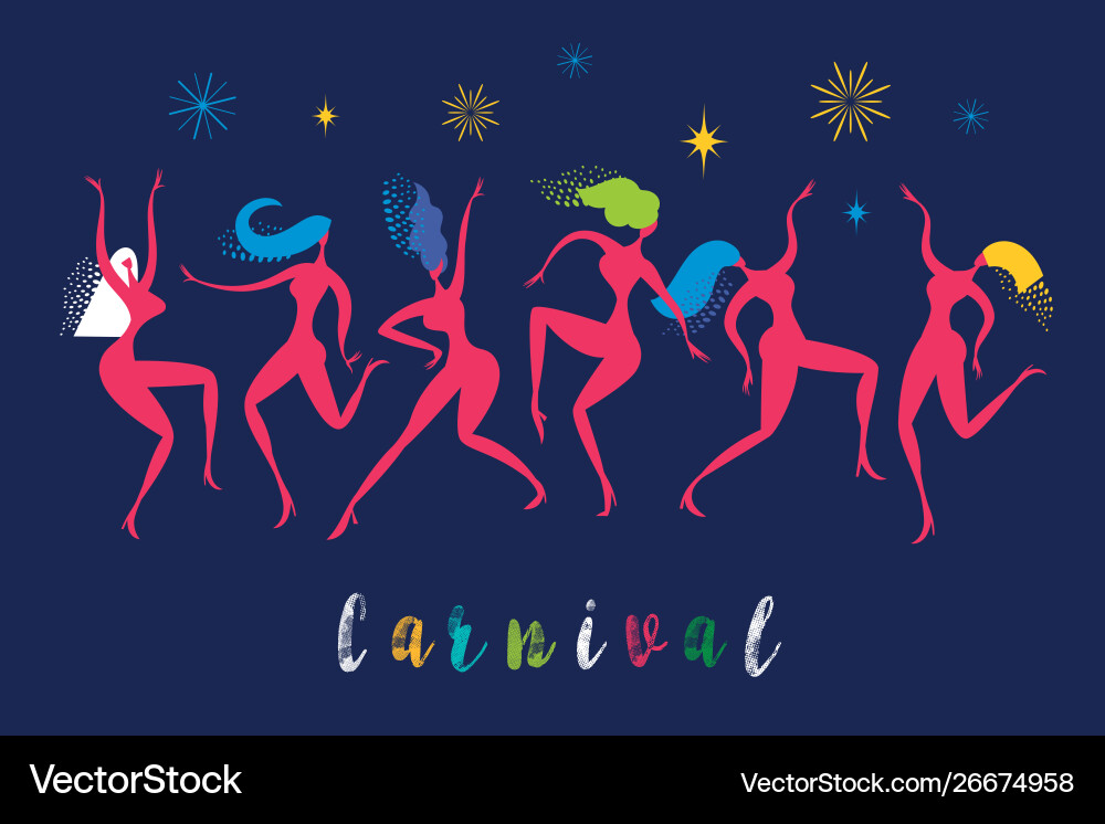 Silhouettes dancing women vector image