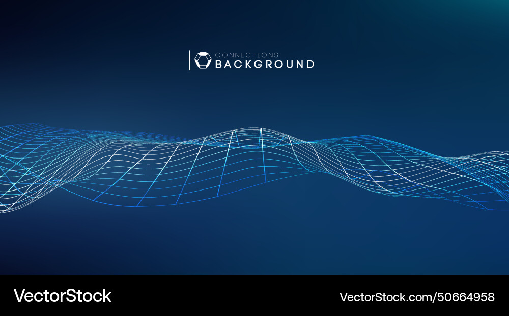 Sound wave audio abstract background network vector image