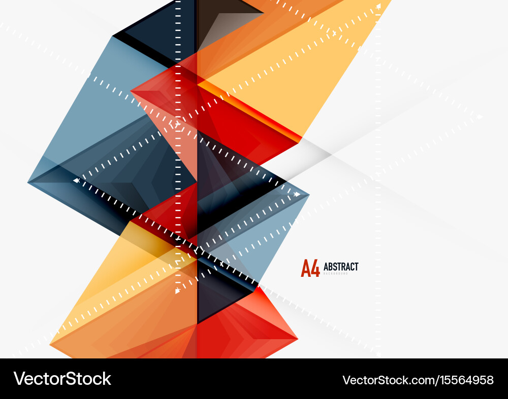 Triangular low poly a4 size geometric vector image