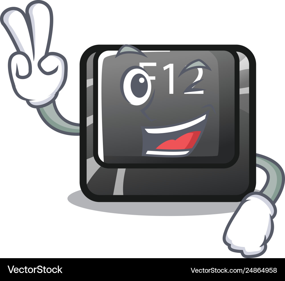 Two finger button f12 isolated in character vector image