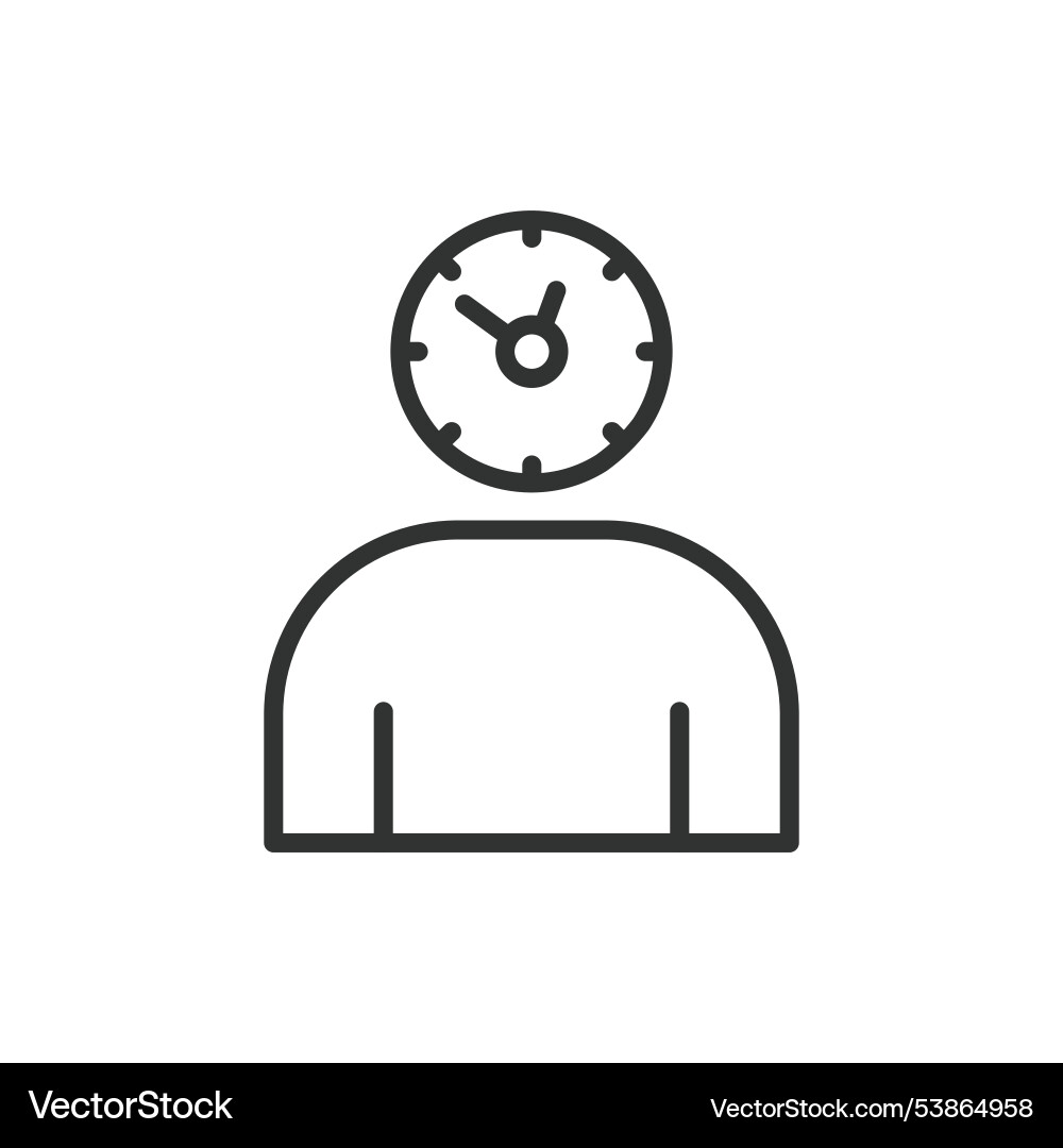 Working hours in line design time Vector Image