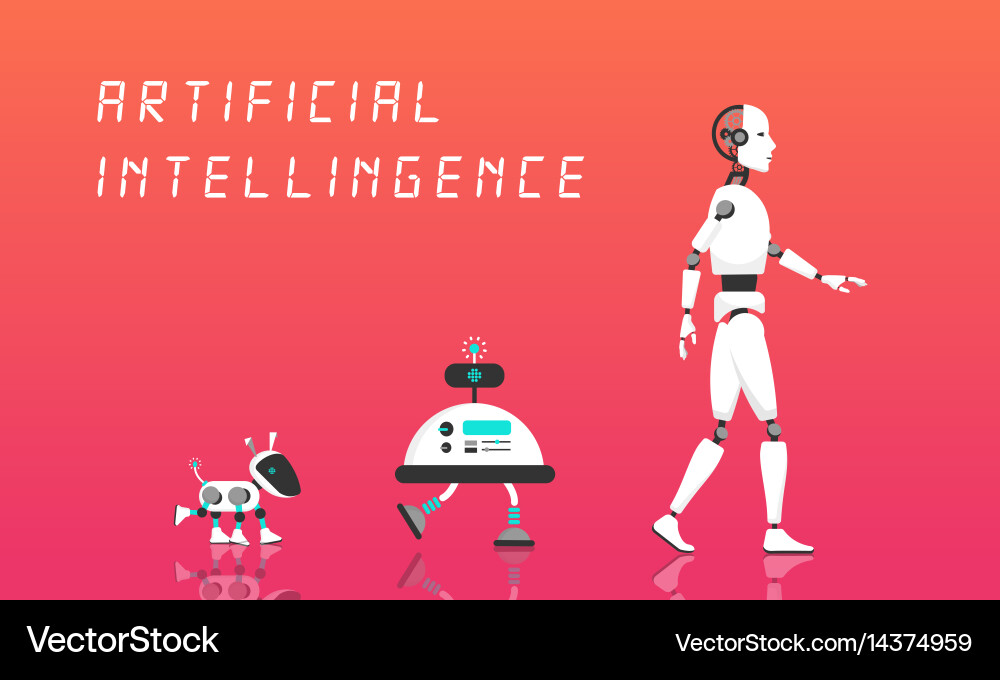 Artificial Intelligence Robot vector image