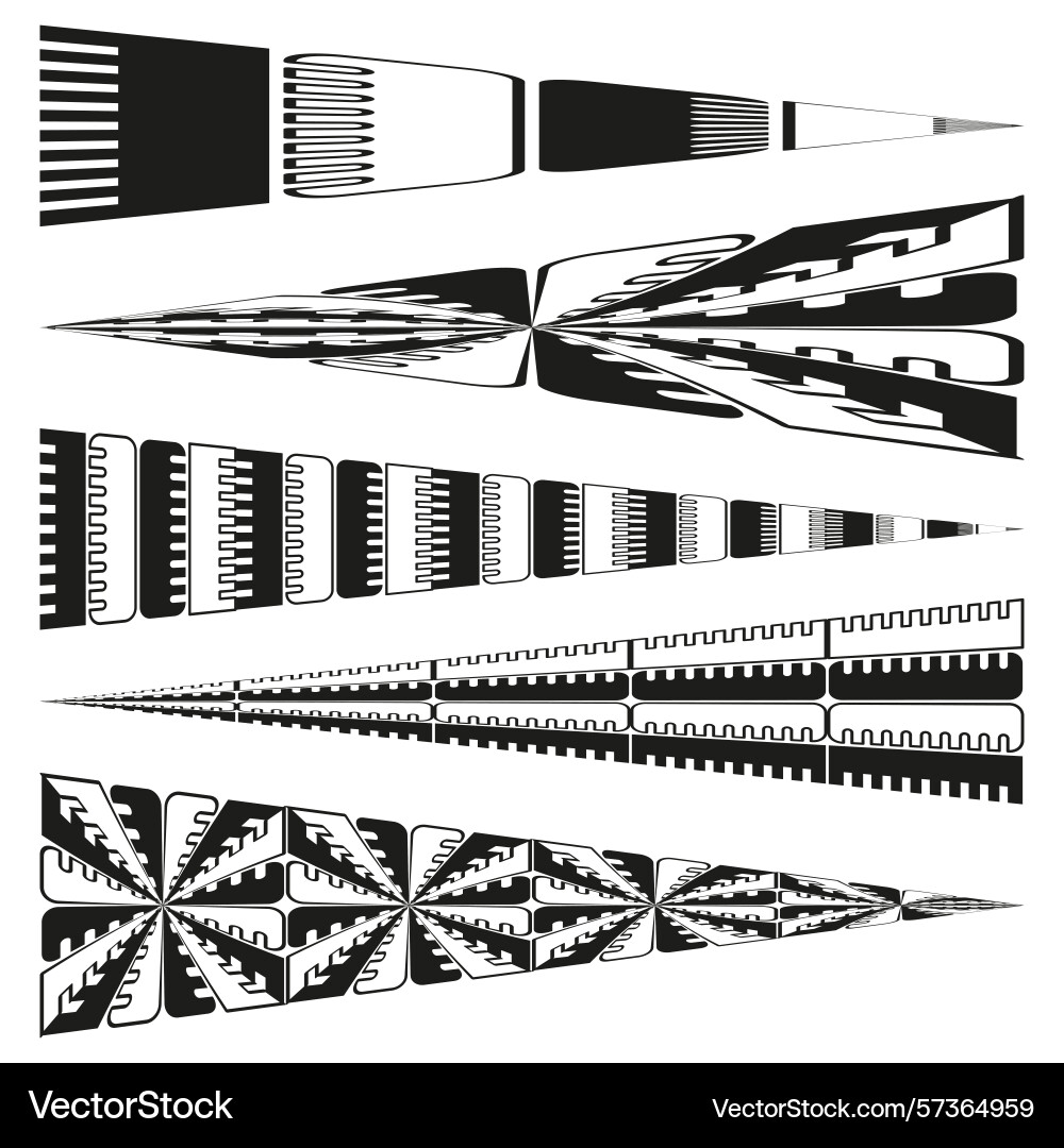 Decorative element set abstract pointed shapes Decorative element set abstract pointed shapes vector image