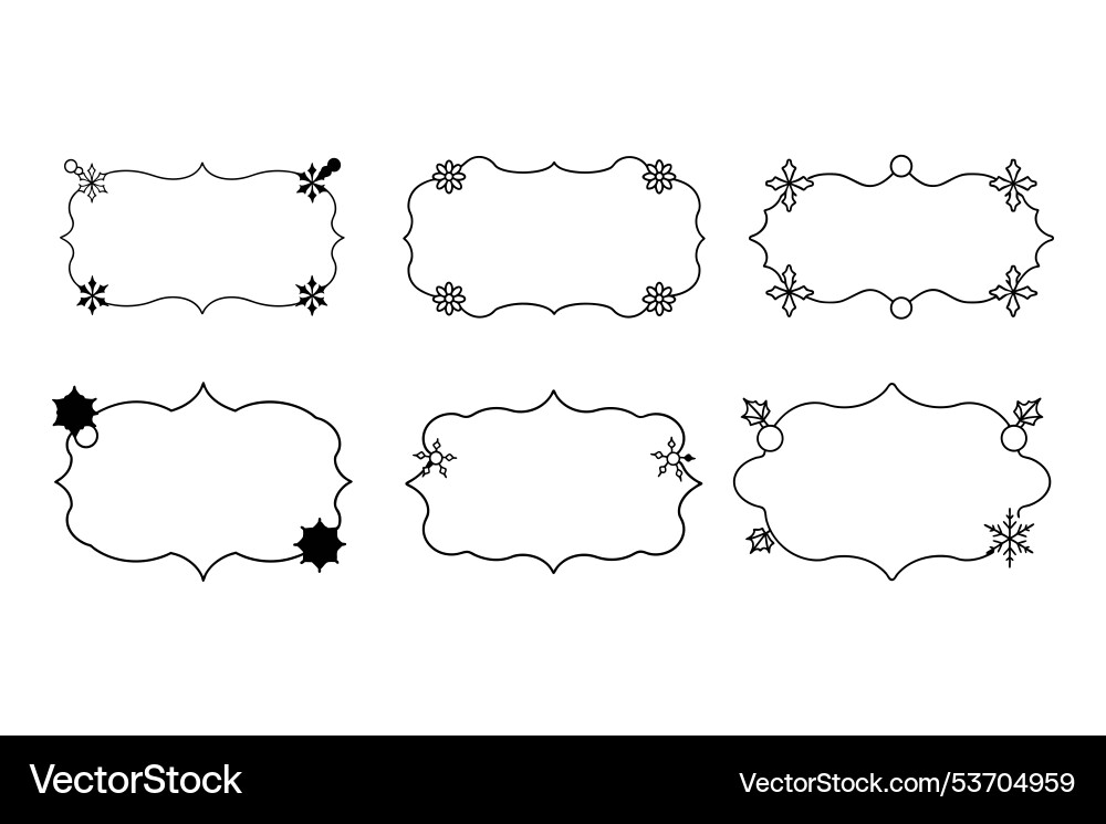 Elegant frame bundle set for design Vector Image