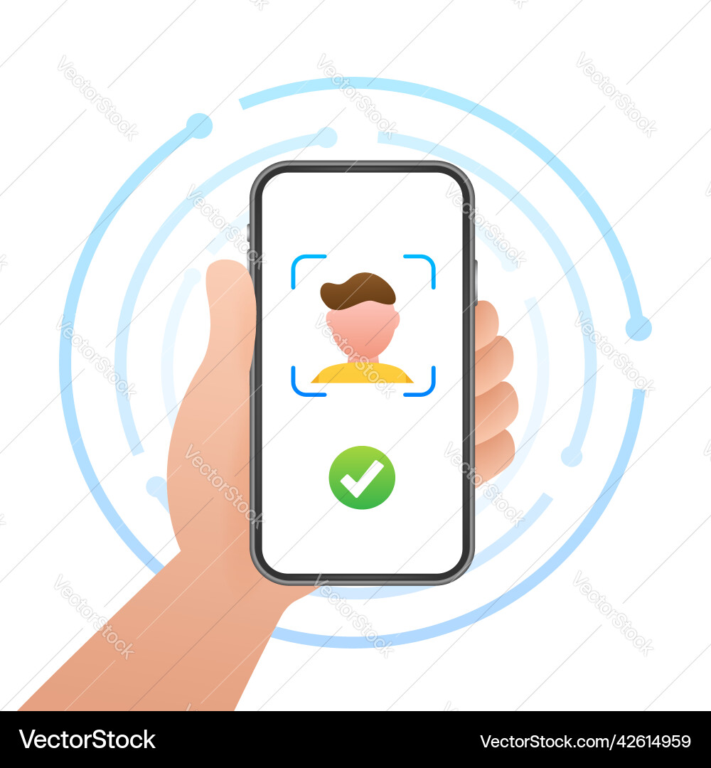 Face recognition concept design can use for web Face recognition concept design can use for web vector image