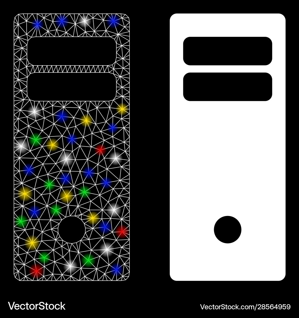 Flare mesh network computer mainframe icon Flare mesh network computer mainframe icon Vector Image