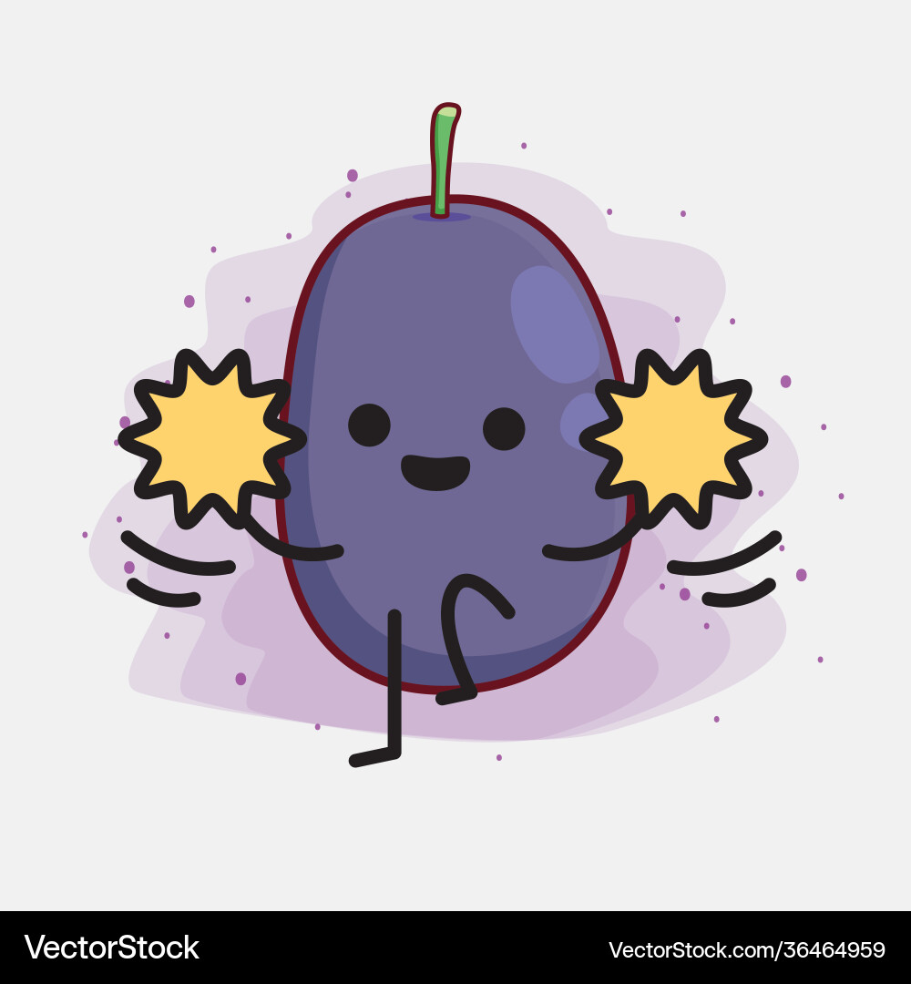 Java plum fruit cute character with simple face vector image
