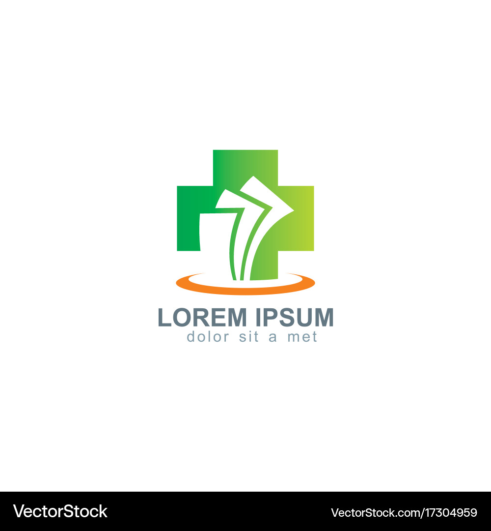 Medic cross hospital paper logo vector image