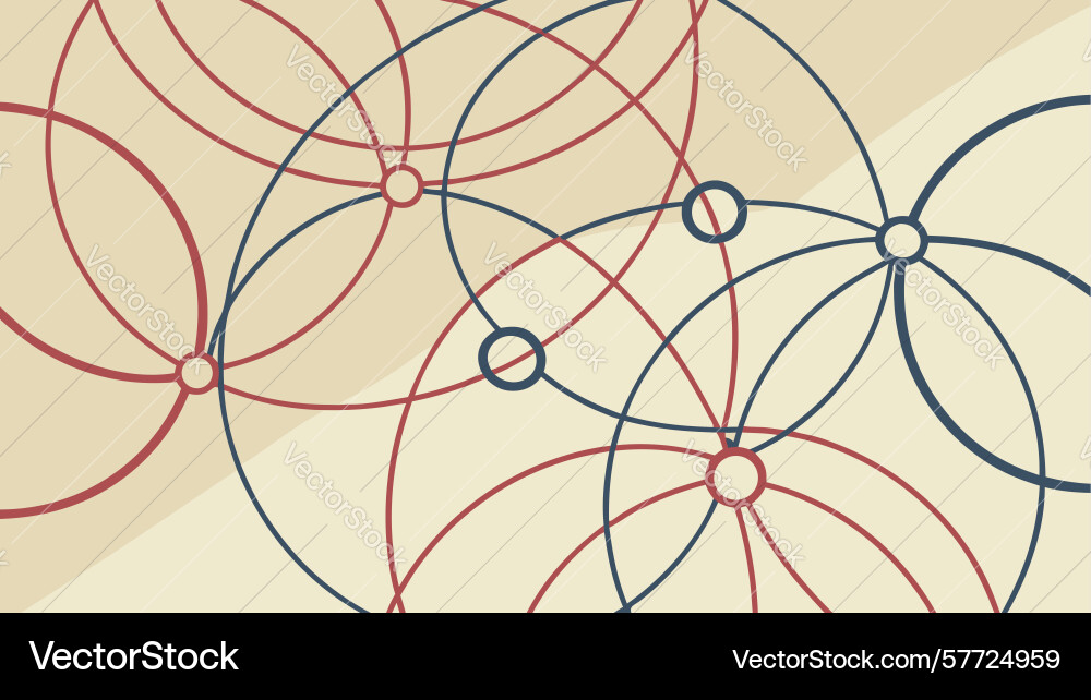 Minimalist abstract intersecting circular lines vector image