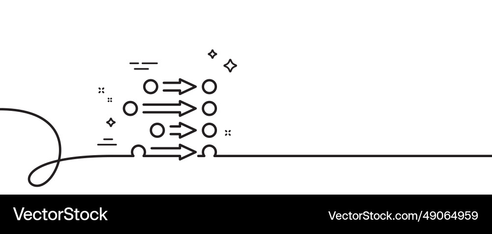 Order line icon align process sign continuous Order line icon align process sign continuous vector image