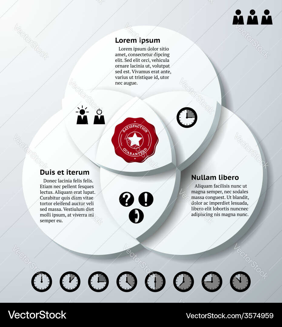 Overlapping Circles - Data & Concept Infographic vector image