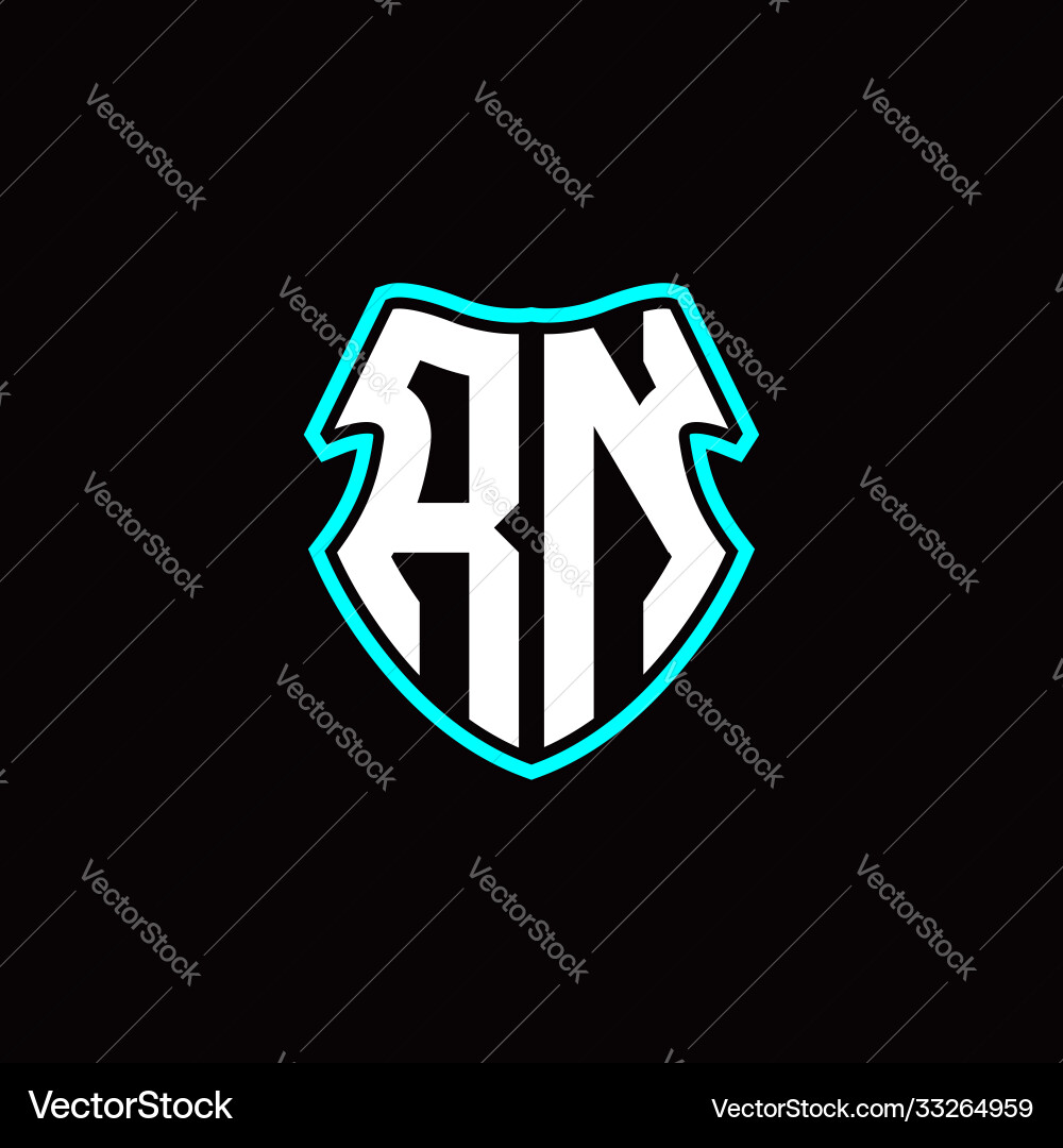 Rn initial logo design with a shield shape Rn initial logo design with a shield shape vector image