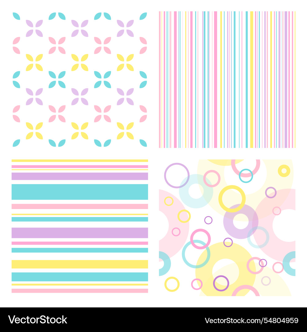 Seamless patterns set of colorful endless Seamless patterns set of colorful endless vector image