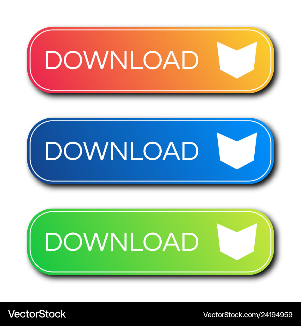 Set of three modern gradient buttons with shadows Set of three modern gradient buttons with shadows vector image